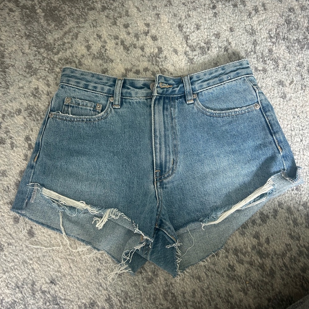Glassons Blue Jean Shorts High-Waisted Distressed